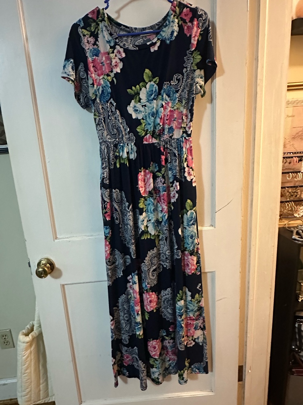 Navy Floral Maxi Dress